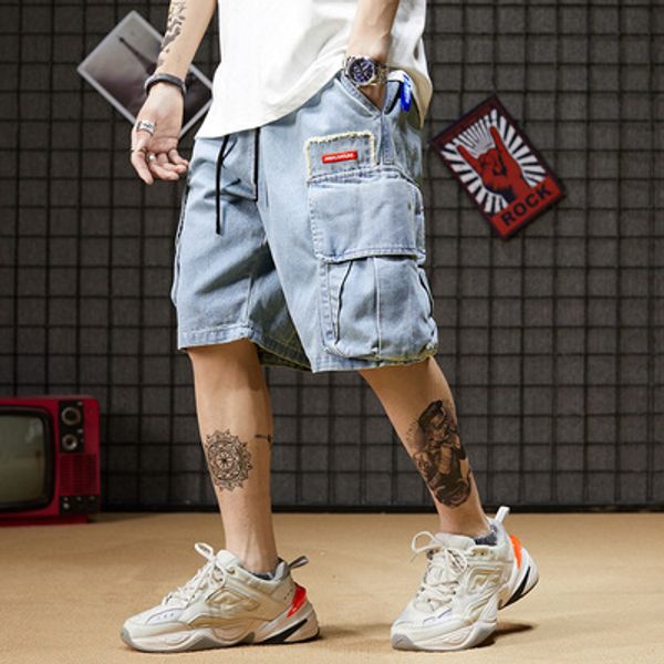 japanese chaobai retro light-coloured washed jeans in summer loose straight-barreled harvest breeze quintuple, Blue
japanese chaobai retro light-coloured washed jeans in summer loose straight-barreled harvest breeze quintuple, Blue