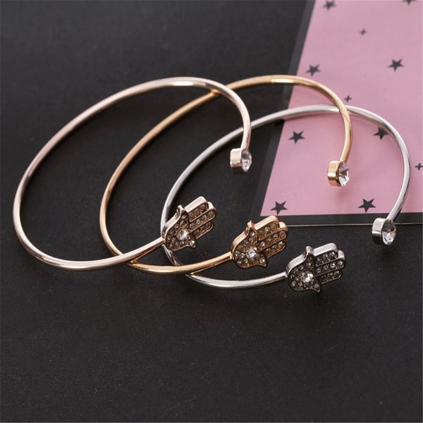 3pcs fashionable small palm diamond cuff open bangle for women jewelry gift, Golden;silver
3pcs fashionable small palm diamond cuff open bangle for women jewelry gift, Golden;silver