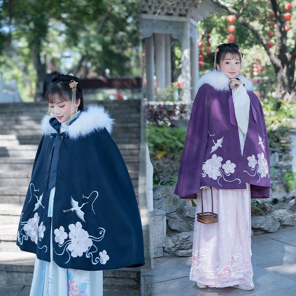 p shoot new style origional 2019 winter hooded fur collar medium-length cloak traditional chinese clothing women's woolen wa, Black;red
p shoot new style origional 2019 winter hooded fur collar medium-length cloak traditional chinese clothing women's woolen wa, Black;red