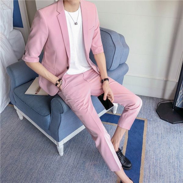 suit suit men's summer korean fashion seven-sleeve small youth british nine-cent trousers two-piece, White;black
suit suit men's summer korean fashion seven-sleeve small youth british nine-cent trousers two-piece, White;black