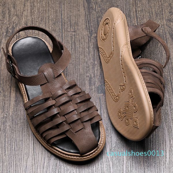 summer rome sandals mens trend casual mens sandals genuine leather slippers gladiator summer cowhide beach 13c, Black
summer rome sandals mens trend casual mens sandals genuine leather slippers gladiator summer cowhide beach 13c, Black