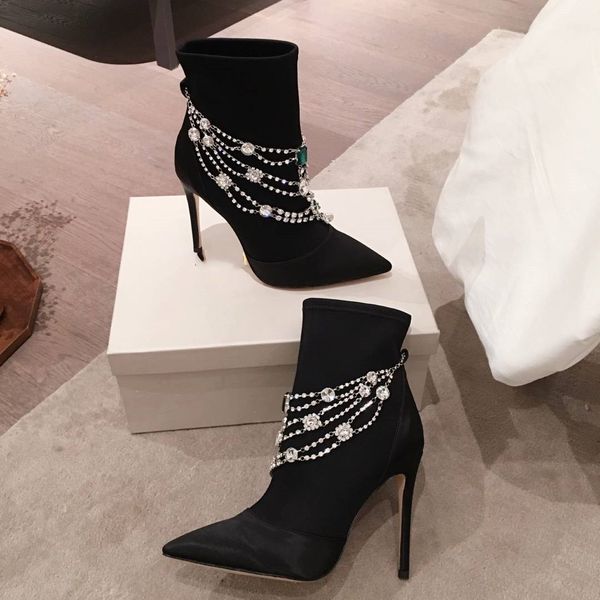2019 fashion luxury designer shoes for young women ankle high heels boots genuine leather winter shoes for shipping, Black
2019 fashion luxury designer shoes for young women ankle high heels boots genuine leather winter shoes for shipping, Black