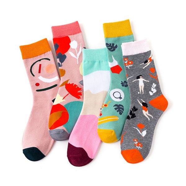 women's colorful socks painted girls fashion cotton socks animal fruits and flowers woman's fashion, Black;white
women's colorful socks painted girls fashion cotton socks animal fruits and flowers woman's fashion, Black;white