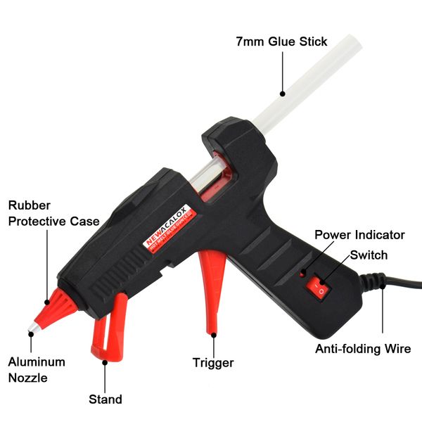 newacalox eu/us 100v240v 30w/60w/100w mini melt glue gun with 7m/11mm glue sticks for arts crafts home repair diy hand tool
newacalox eu/us 100v240v 30w/60w/100w mini melt glue gun with 7m/11mm glue sticks for arts crafts home repair diy hand tool