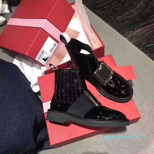 designer women shoes patent leather women ankle boots strass buckle flat shoes slip-on high boots with crystal embellished c19, Black
designer women shoes patent leather women ankle boots strass buckle flat shoes slip-on high boots with crystal embellished c19, Black