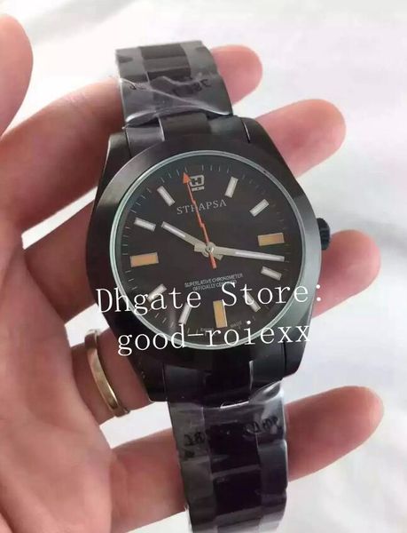 40mm wristwatches men's asia 2813 movement watch 116400 men oyster steel mechanical automatic mens perpetual black pvd luminous watches, Slivery;brown
40mm wristwatches men's asia 2813 movement watch 116400 men oyster steel mechanical automatic mens perpetual black pvd luminous watches, Slivery;brown