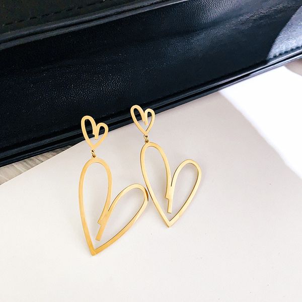 europe and america minimalist personality titanium steel love dangle earrings simple fashion women girl jewelry accessories, Silver
europe and america minimalist personality titanium steel love dangle earrings simple fashion women girl jewelry accessories, Silver