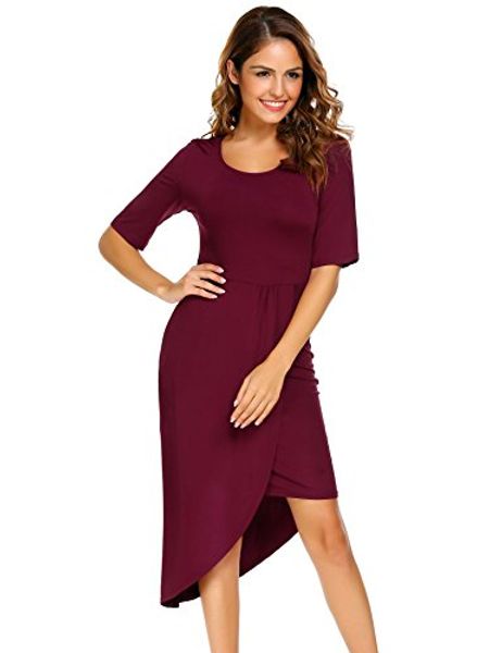 zeagoo women's scoop neck half sleeve asymmetric hem pleated high low casual midi dress, Black;gray
zeagoo women's scoop neck half sleeve asymmetric hem pleated high low casual midi dress, Black;gray
