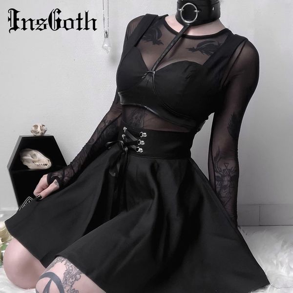 insgoth high waist pleated mini skirts women gothic punk black lace up skirt casual streetwear solid feminina a-line party skirt
insgoth high waist pleated mini skirts women gothic punk black lace up skirt casual streetwear solid feminina a-line party skirt