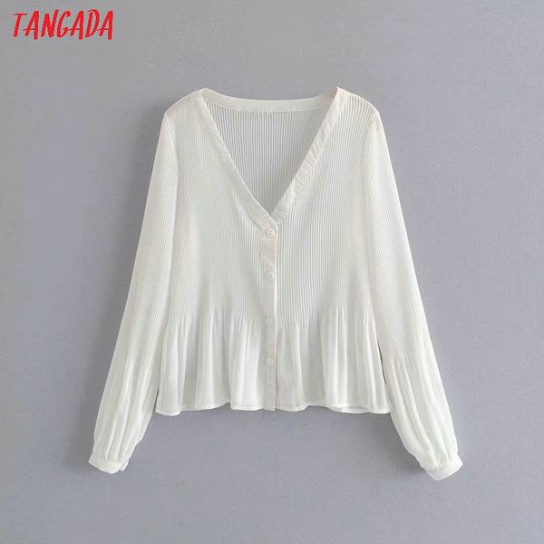 tangada women stylish pleated white blouse long sleeve v neck 2019 vintage solid shirt female causal blusa 6p10
tangada women stylish pleated white blouse long sleeve v neck 2019 vintage solid shirt female causal blusa 6p10