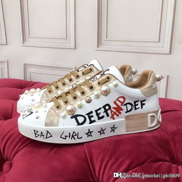 new printed nappa calfskin portofino sneakers with pearl embroidery luxury designer shoes pearl fashion women's sneakers calf leather, Red;white
new printed nappa calfskin portofino sneakers with pearl embroidery luxury designer shoes pearl fashion women's sneakers calf leather, Red;white