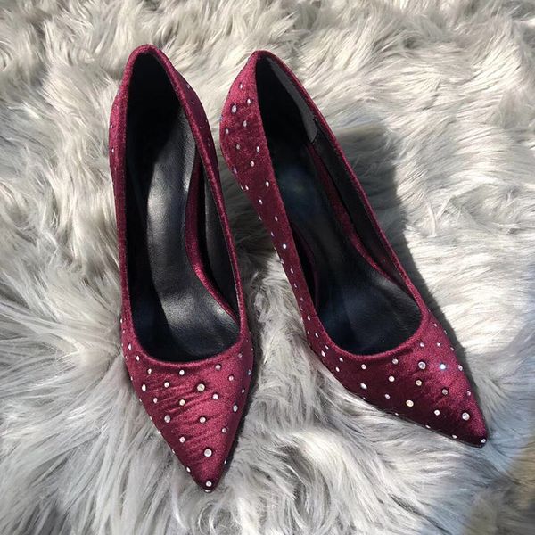 new ladies high-heeled fashion velvet pointed dress diamond high-heeled leather wedding party wear high heels, Black
new ladies high-heeled fashion velvet pointed dress diamond high-heeled leather wedding party wear high heels, Black