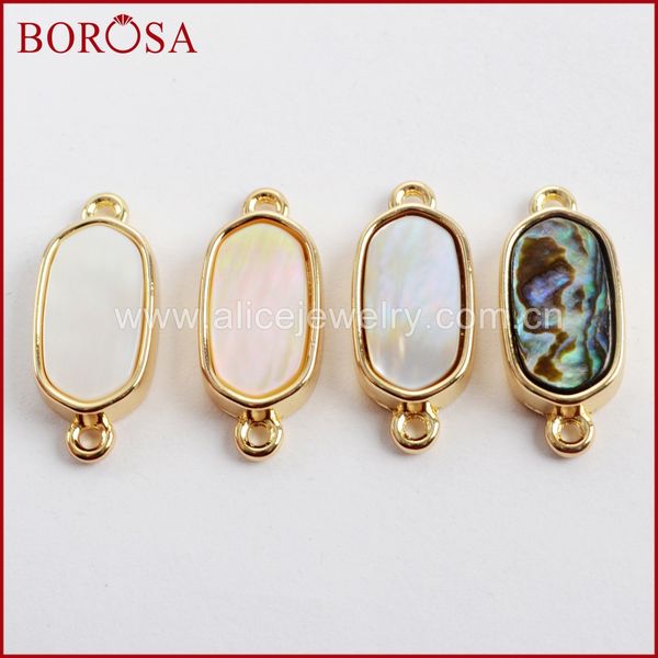 borosa 20pcs oval shape natural shell gold bezel connectors wholesale abalone shell double charms for jewelry making wx1004, Black
borosa 20pcs oval shape natural shell gold bezel connectors wholesale abalone shell double charms for jewelry making wx1004, Black