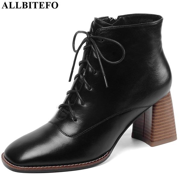 allbitefo natural genuine leather frenulum women boots high heel pure color ankle boots autumn winter fashion girls, Black
allbitefo natural genuine leather frenulum women boots high heel pure color ankle boots autumn winter fashion girls, Black