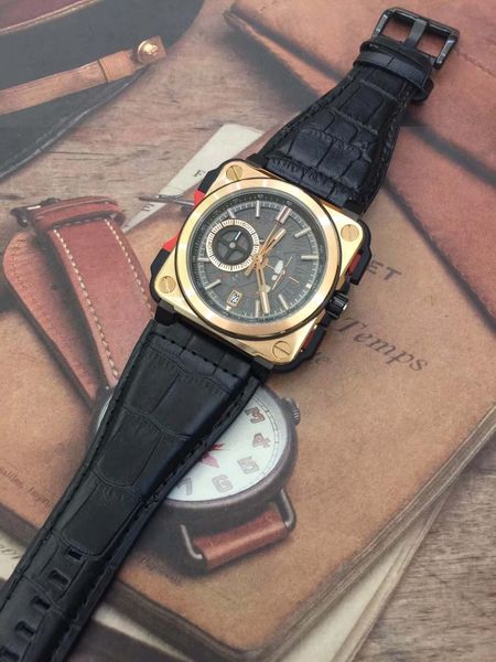 wholesale 46mm outdoor bellross aviation skeleton dial mens watches square gold steel case quartz satch watch with black alligator strap, Slivery;brown
wholesale 46mm outdoor bellross aviation skeleton dial mens watches square gold steel case quartz satch watch with black alligator strap, Slivery;brown