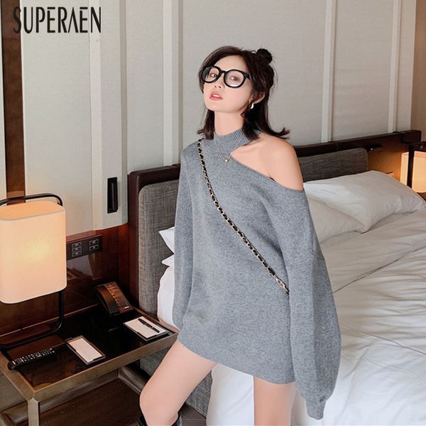 superaen 2019 new pullovers sweaters women autumn and winter off shoulder wild ladies sweaters solid color fashion women, White;black
superaen 2019 new pullovers sweaters women autumn and winter off shoulder wild ladies sweaters solid color fashion women, White;black