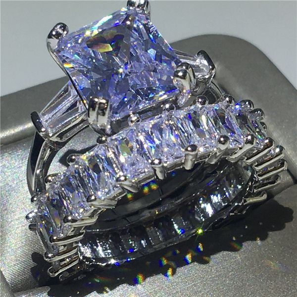deluxe promise ring set 100% soild 925 sterling silver princess cut 4ct diamond cz engagement wedding band ring for women men, Slivery;golden
deluxe promise ring set 100% soild 925 sterling silver princess cut 4ct diamond cz engagement wedding band ring for women men, Slivery;golden