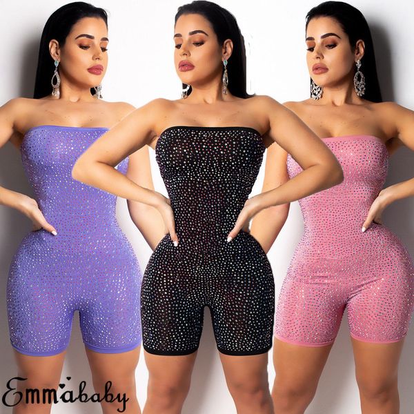 women strapless shinny clubwear playsuit bodycon party jumpsuit romper short pants clothes, Black;white
women strapless shinny clubwear playsuit bodycon party jumpsuit romper short pants clothes, Black;white
