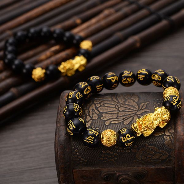 hot obsidian stone beaded bracelet with golden pixiu charms pendant for men buddhist jewelry msk66, Black
hot obsidian stone beaded bracelet with golden pixiu charms pendant for men buddhist jewelry msk66, Black