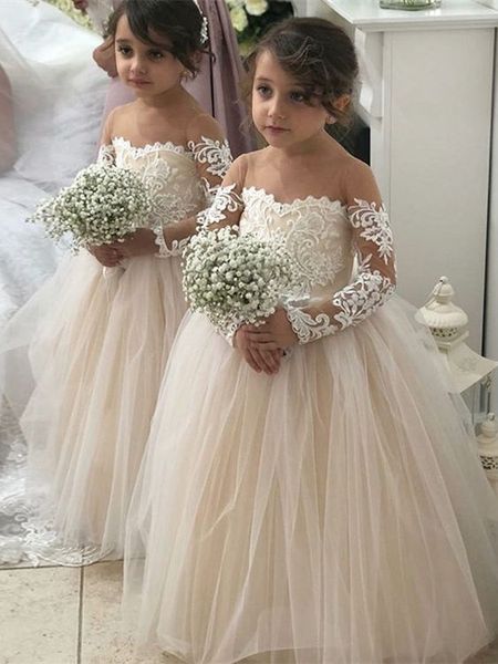 2022 light champagne flower girls dresses for wedding princess sheer neck long sleeves lace appliques first communion dress for kids girl, White;blue
2022 light champagne flower girls dresses for wedding princess sheer neck long sleeves lace appliques first communion dress for kids girl, White;blue
