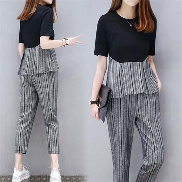 2019 women clothing set spring summer suit striped casual shirt and pant set womens tracksuits 2 piece 4xl, White
2019 women clothing set spring summer suit striped casual shirt and pant set womens tracksuits 2 piece 4xl, White