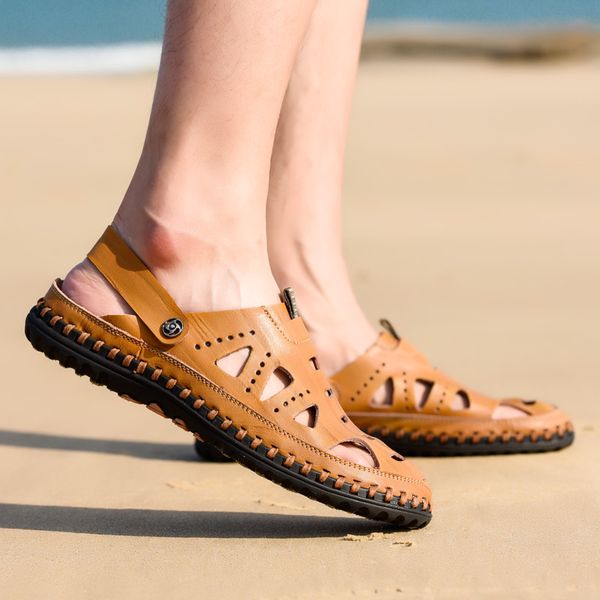 genuine leather breathable sandals outdoor handmade men sandals fashion comfortable men beach leather shoes w5, Black
genuine leather breathable sandals outdoor handmade men sandals fashion comfortable men beach leather shoes w5, Black