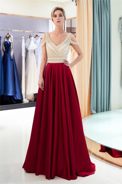 gorgeous prom gown beads deep red satin a-line evening dress robe de soiree custom made, Black;red
gorgeous prom gown beads deep red satin a-line evening dress robe de soiree custom made, Black;red