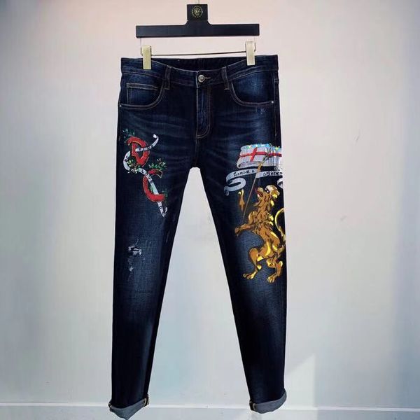 men's jeans ah1253 fashion 2021 runway luxury european design party style clothing, Blue
men's jeans ah1253 fashion 2021 runway luxury european design party style clothing, Blue
