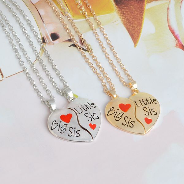 2pcs / комплект heart shape big sis little sis кулон ожерелье семьи sister ожерелье ювелирные изделия ювелирные изделия семьи, Silver
2pcs / комплект heart shape big sis little sis кулон ожерелье семьи sister ожерелье ювелирные изделия ювелирные изделия семьи, Silver