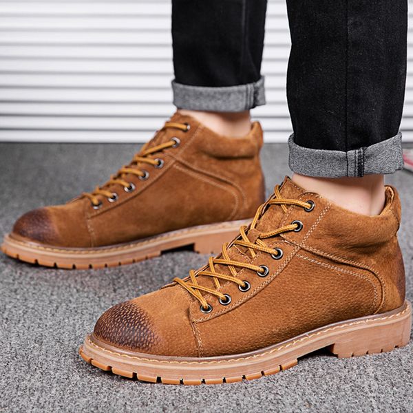 2019 men boots genuine leather high boots lace up men shoes winter motorcycle comfort tactical business tooling, Black
2019 men boots genuine leather high boots lace up men shoes winter motorcycle comfort tactical business tooling, Black