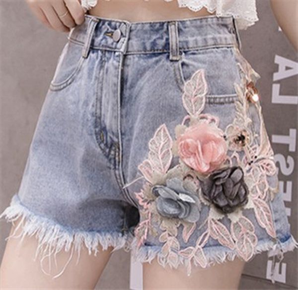 women denim shorts jeans tassel flower jeans vintage ladies college high-waist casual pants female light blue
women denim shorts jeans tassel flower jeans vintage ladies college high-waist casual pants female light blue