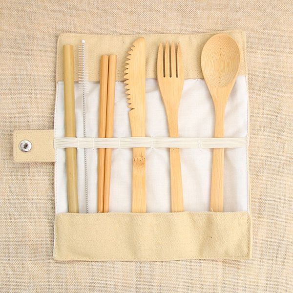 7pcs/set bamboo portable cutlery set outdoor travel flatware set knife chopsticks fork spoon dinnerware with canvas bag hhaa615
7pcs/set bamboo portable cutlery set outdoor travel flatware set knife chopsticks fork spoon dinnerware with canvas bag hhaa615