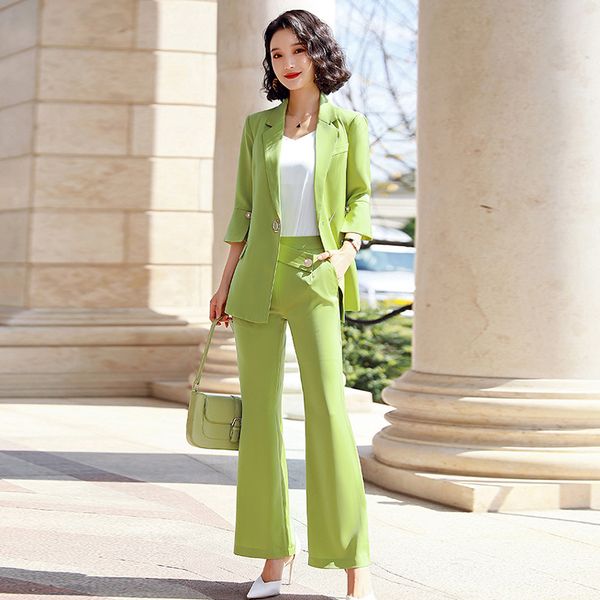 women's suits & blazers 2021 professional pants set casual solid color blazer elegant fashion trousers two-piece, White;black
women's suits & blazers 2021 professional pants set casual solid color blazer elegant fashion trousers two-piece, White;black