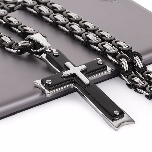 men chains stainless steel chain necklace hip hop jewelry cross pendant necklace black colar masculino 55 60 65 70cm long mn62, Silver
men chains stainless steel chain necklace hip hop jewelry cross pendant necklace black colar masculino 55 60 65 70cm long mn62, Silver