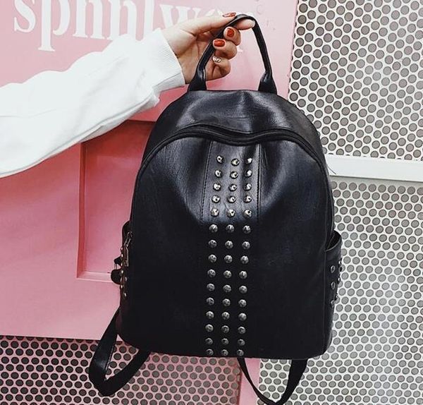 casual new pu leather rivet decorative backpack simple fashion trend solid color ladies backpack
casual new pu leather rivet decorative backpack simple fashion trend solid color ladies backpack