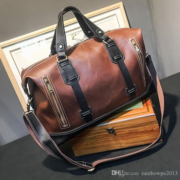 men handbag fashion stripes contrast leather men travel bag retro crazy horse pu travel bag multi-functional wet and dry separation fitness
men handbag fashion stripes contrast leather men travel bag retro crazy horse pu travel bag multi-functional wet and dry separation fitness