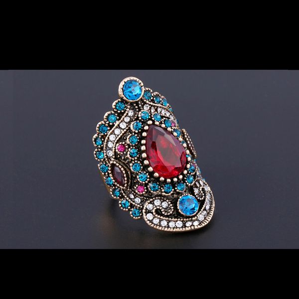bohemian fashion rings multicolor gem rhinestone tone antique gold ring for women engagement wedding jewelry gift, Silver
bohemian fashion rings multicolor gem rhinestone tone antique gold ring for women engagement wedding jewelry gift, Silver