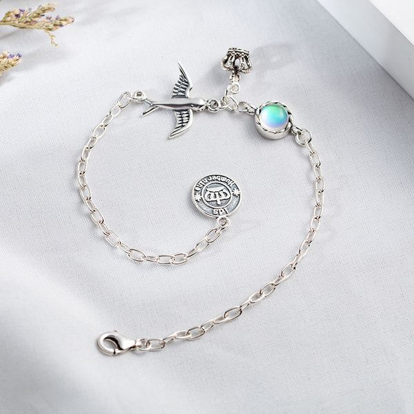 925 sterling silver charm bracelets for women natural stone moonstone vintage crown swallow fine jewelry bracelets & bangles, Golden;silver
925 sterling silver charm bracelets for women natural stone moonstone vintage crown swallow fine jewelry bracelets & bangles, Golden;silver