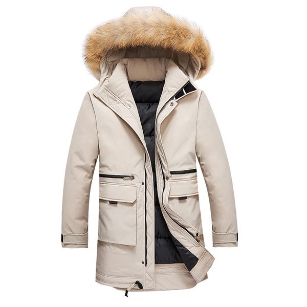 men's parka new winter jacket thicken coat male fashion warm outerwear long hooded jackets with fur collar clothing, Black
men's parka new winter jacket thicken coat male fashion warm outerwear long hooded jackets with fur collar clothing, Black