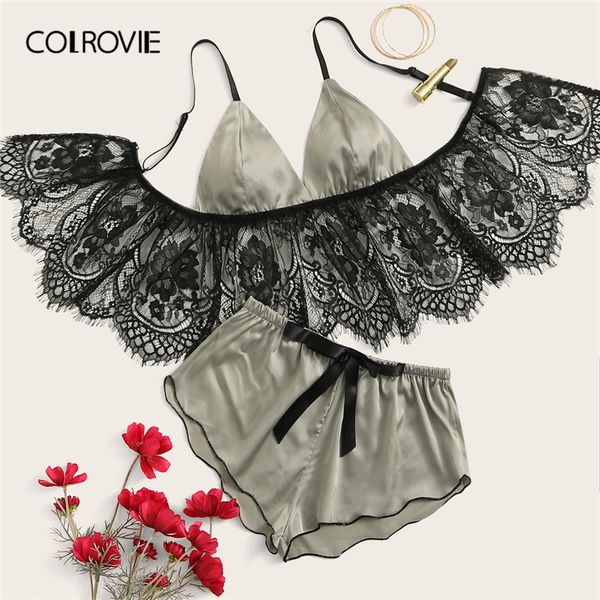 colrovie grey eyelash floral lace satin lingerie set women longline triangle intimates 2019 bra and shortie ladies sets, Red;black
colrovie grey eyelash floral lace satin lingerie set women longline triangle intimates 2019 bra and shortie ladies sets, Red;black