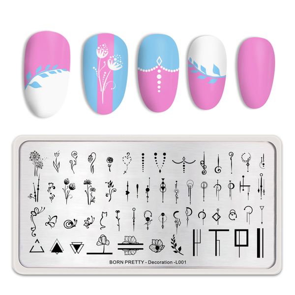 born pretty decoration theme stamping plates stainless steel rectangle stamping template for polish diy image plates, White
born pretty decoration theme stamping plates stainless steel rectangle stamping template for polish diy image plates, White