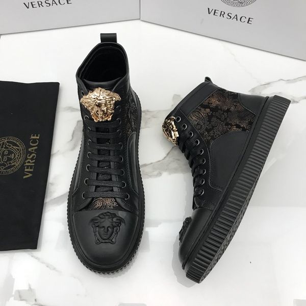 new style high-end luxury men's casual outdoor shoes fashion design brand high-men's shoes retro medusa pattern size 38--44 gf34, Black
new style high-end luxury men's casual outdoor shoes fashion design brand high-men's shoes retro medusa pattern size 38--44 gf34, Black