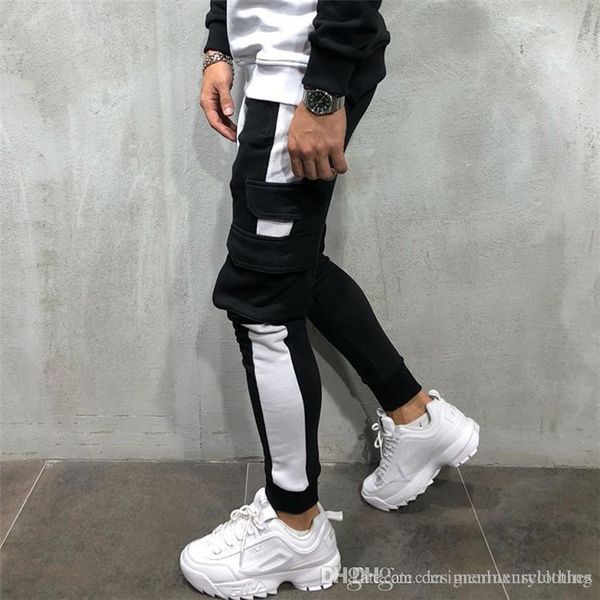 mens striped big pockets designer clothes pants pencil cotton autumn spring long pencil pants, Black 
mens striped big pockets designer clothes pants pencil cotton autumn spring long pencil pants, Black