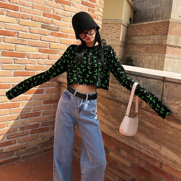 short sweatshirt women crescent print long sleeve loose streetwear thin sweatshirt high street casual ulzzang pullover, Black
short sweatshirt women crescent print long sleeve loose streetwear thin sweatshirt high street casual ulzzang pullover, Black