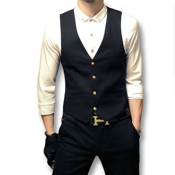 new men blazers and jackets dress suit vests veste de loisir men's casual fashion slim fit sleeveless blazers jackets male, Black;white
new men blazers and jackets dress suit vests veste de loisir men's casual fashion slim fit sleeveless blazers jackets male, Black;white