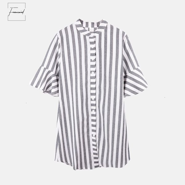 women summer shirt dresses autumn dress butterfly sleeve striped midi beach holiday boho shirt for women vestido designer clothes, Black;gray
women summer shirt dresses autumn dress butterfly sleeve striped midi beach holiday boho shirt for women vestido designer clothes, Black;gray