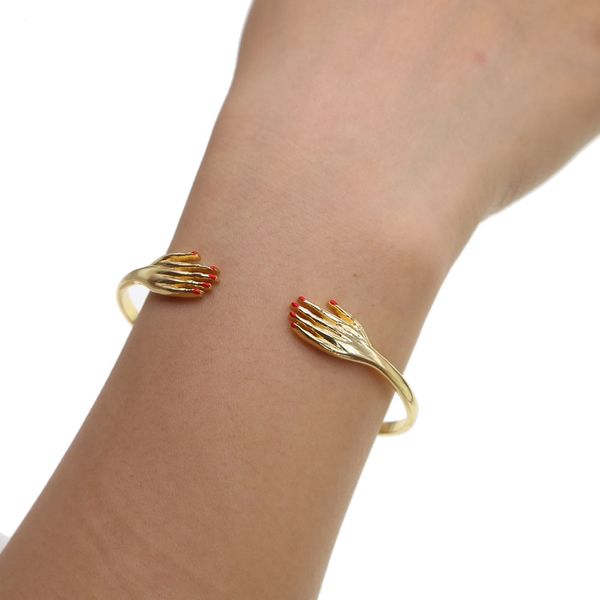 2019 real pulseiras shiny women hand palm open cuff bracelet bangle red enamel pulseras for european lady wedding party gift, Black
2019 real pulseiras shiny women hand palm open cuff bracelet bangle red enamel pulseras for european lady wedding party gift, Black