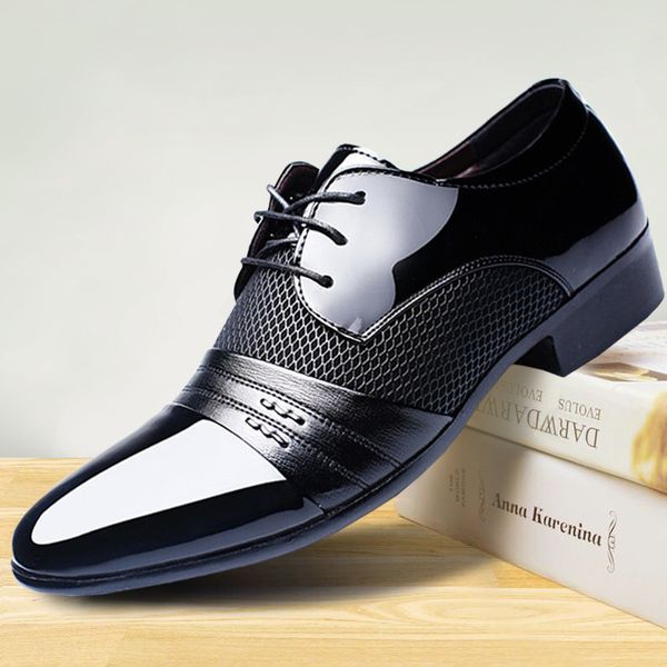 italian men leather shoes oxford pu leather men's dress shoes business flat breathable men's banquet wedding 2019, Black
italian men leather shoes oxford pu leather men's dress shoes business flat breathable men's banquet wedding 2019, Black