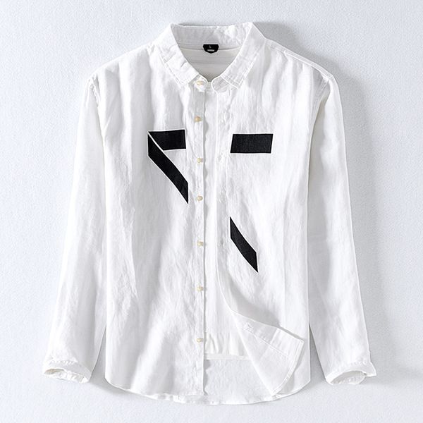 brand casual shirts men fashion long sleeve turn-down collar print slim shirt mens business 100% linen white, White;black
brand casual shirts men fashion long sleeve turn-down collar print slim shirt mens business 100% linen white, White;black