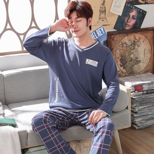 men's pajamas long sleeve 100% cotton plus size 4xl 5xl men pyjamas sets sleepwear sets father pajamas loose elastic pants home, Black;brown
men's pajamas long sleeve 100% cotton plus size 4xl 5xl men pyjamas sets sleepwear sets father pajamas loose elastic pants home, Black;brown